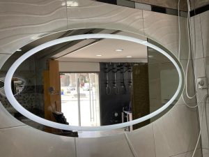 Miroir LED Oval Mural Tactile