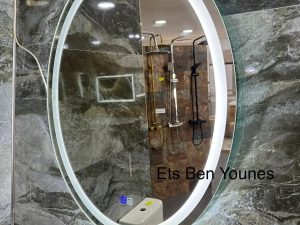 Miroir LED Oval Mural Tactile