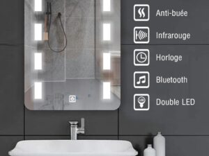 Miroir LED Mural Tactile 80*60